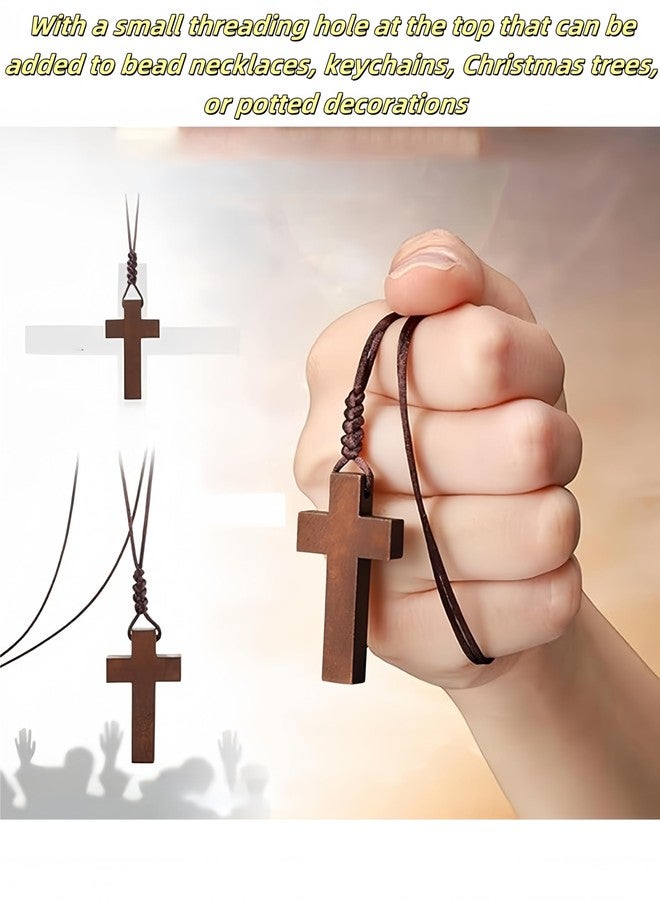 bepisof 50pcs Mini Wooden Cross, Mini Cross Brown Small Wooden Crosses for Crafts,Cross Pendants,Small Ornament for Crafts Christian Baptism Easter First Communion Rosary - Image 4